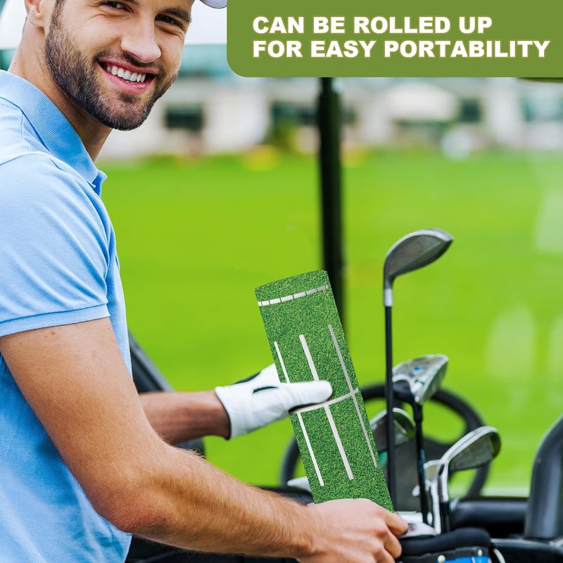Silipull Golf Putting Mats Practice Indoor 30 x 8.27 Inch Golf Putting Practice Training Aid Alignment Track Green Mat Exercise Putter Training Supplies - Image 5